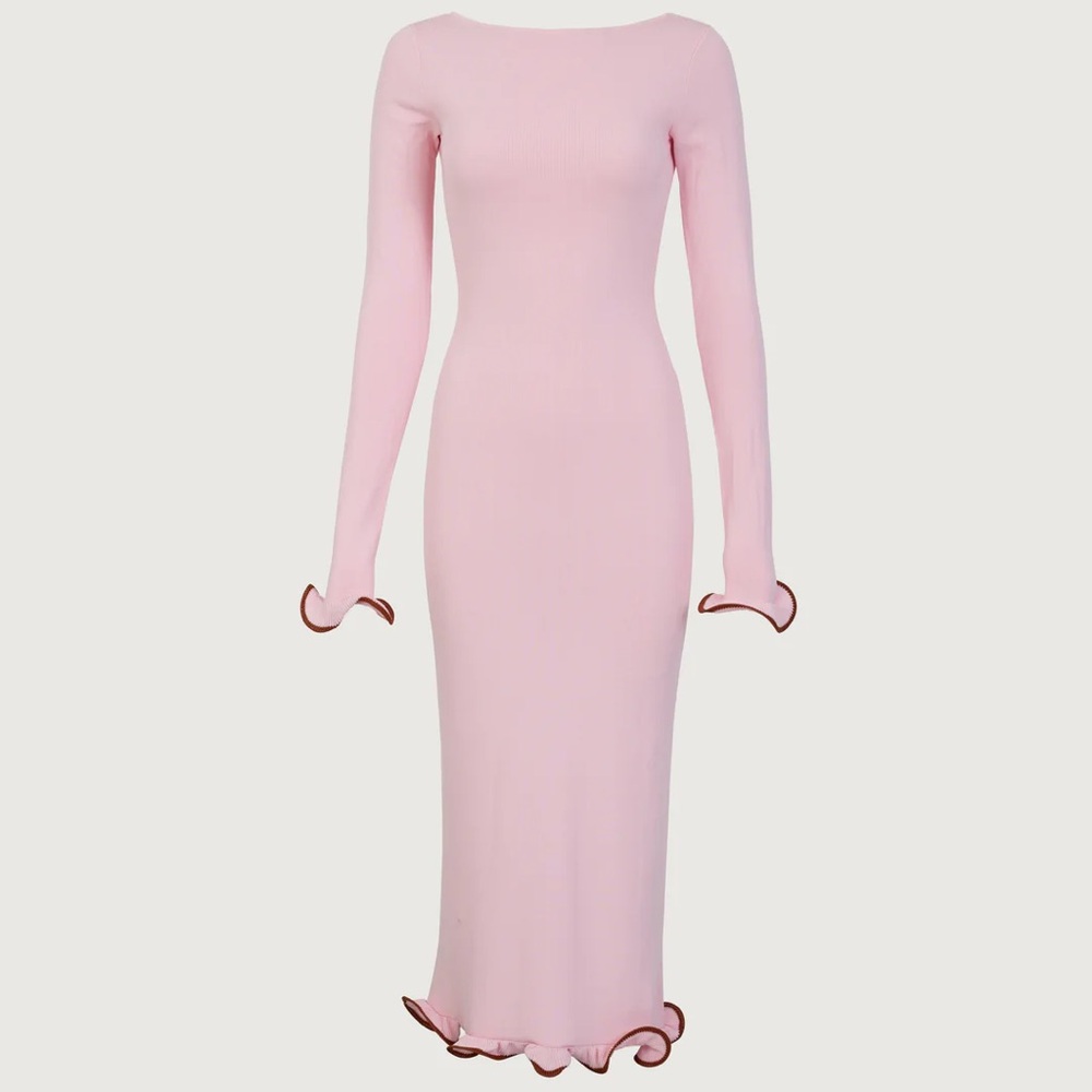 SAME Ruffle Hem Midi Dress